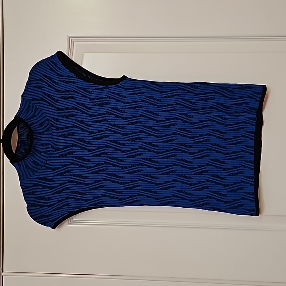 WHBM Blue mock neck knitted top